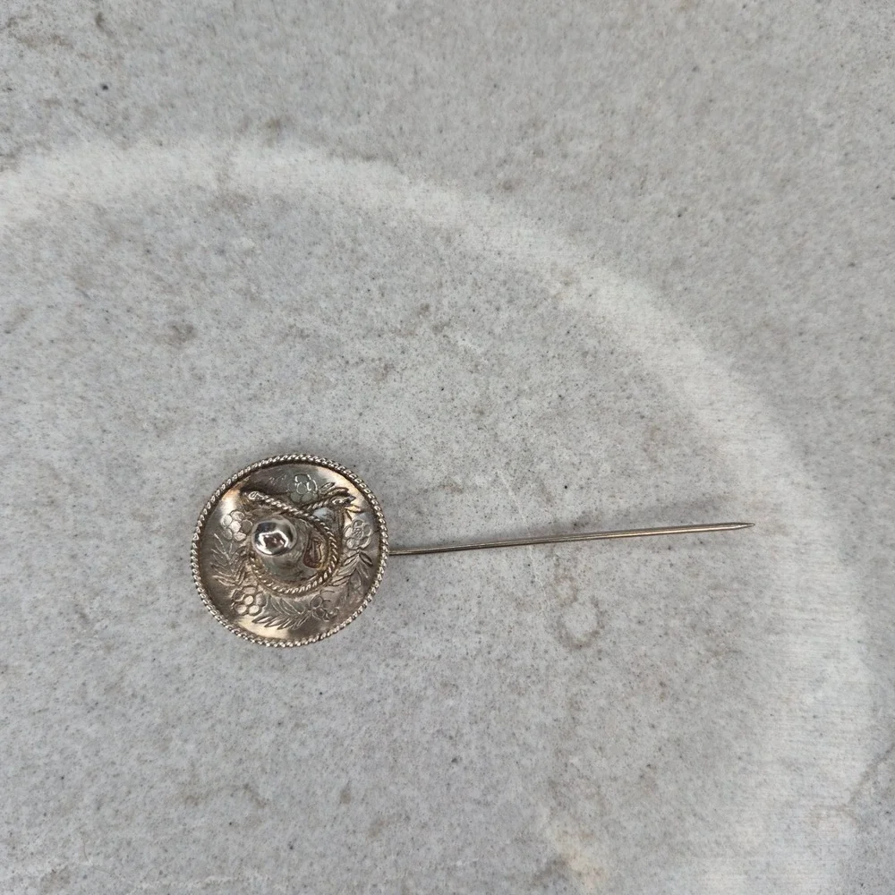Unbranded Stick Pin Mexican Sombrero 925 Sterling Silver Silver Unisex